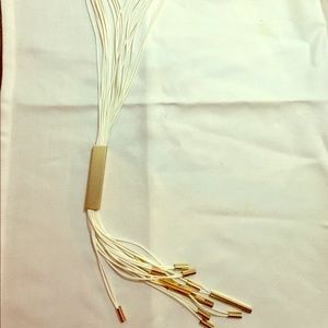 White and Gold long necklace